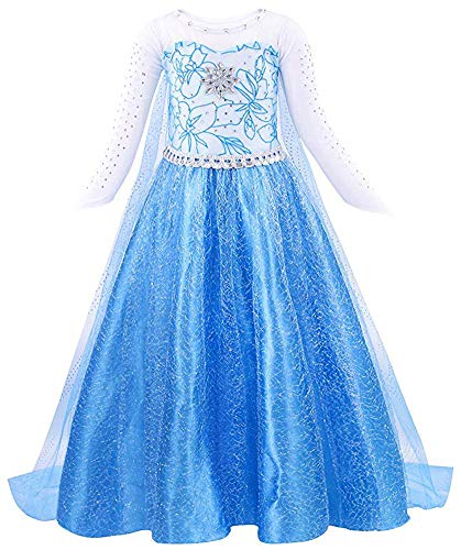 Acheter Tacobear Petites Filles Princesse Elsa Manches Longues Robe Costume (6~7T) chez AMAZON.FR