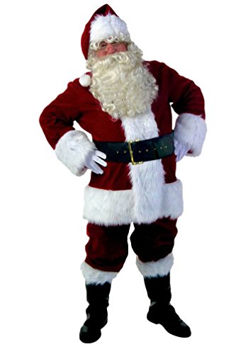 Acheter ZKOO Adulte Déguisement de Pere Noel en 10 pièces Déguisement Complet de Père Noël Costume Cosplay Vetement Habit Rouge pour Hauteur 165-175 cm chez AMAZON.FR