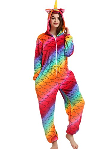 Acheter Kenmont Enfants Adulte Unisexe Animal Costume Cosplay Combinaison Licorne Pyjama Nuit Vêtements Soirée de Déguisement (S, Rainbow Mermaid) chez AMAZON.FR