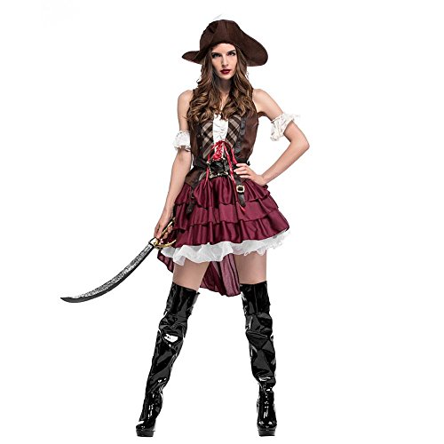 Acheter Leo565Tom Halloween Costume Cosplay Femme Déguisement Pirates Costume Fancy Dress Costume pour Adulte Cosplay d'halloween Carnaval Ou Soirées à Theme chez AMAZON.FR