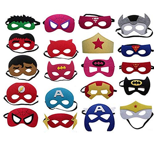Acheter Masques de Super-héros, Masques pour Enfants La moitié de masques d'oeil de faveurs de partie a senti l'élastique pour des sacs de partie de remplisseurs d'enfants chez AMAZON.FR