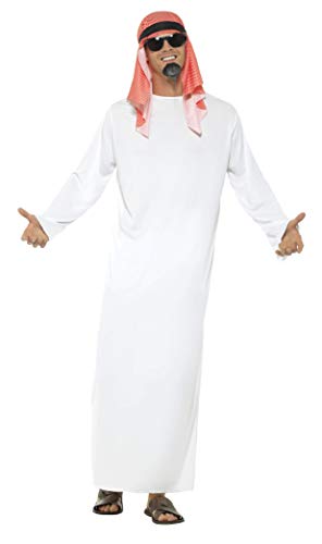Acheter Smiffys Costume Le Cheik, avec longue tunique blanche et coiffe rouge et blanche Taille M chez AMAZON.FR