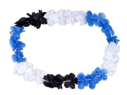 Acheter collier Hawaïen Bleu blanc noir 