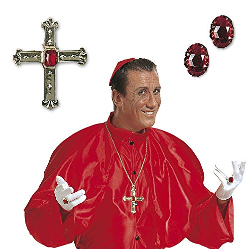 Acheter Set prêtre curé accessoire cardinal bijoux d'église bijoux de prêtre bijou carnaval Mardi gras déguisement chez AMAZON.FR