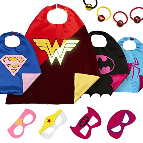 Acheter Costumes de Super Héros pour Enfants - Cadeaux d'anniversaire - 4 Deguisement Capes et Masques – Jouets pour Filles et Garçons Logo Spiderman Qui Brille dans Le Noir (Super Héros 3) chez AMAZON.FR