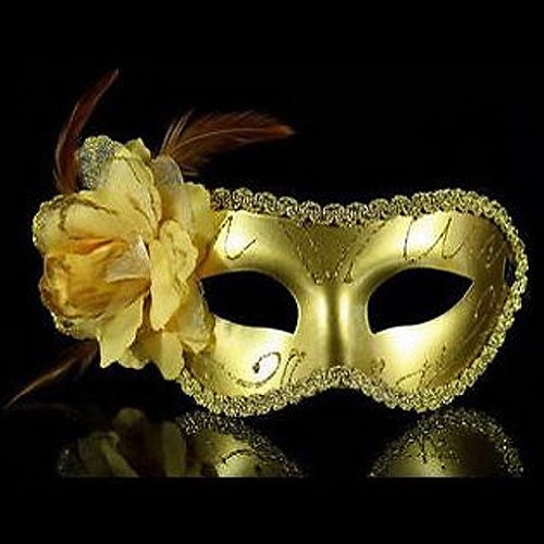 Acheter Gleader Vinitienne Plume Deguisement Mascarade Costume Carnaval Partie Bal Masque (or) chez AMAZON.FR