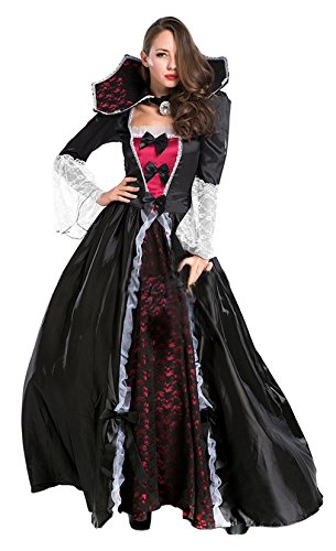 Acheter La Vogue Vampire Reine Cosplay Femme Robe Accessoire Déguisement Halloween Noir chez AMAZON.FR