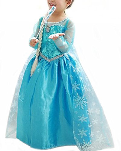 Acheter Vogueeasy - Costume de Reine des Neiges pour Enfants - Costume Carnaval Anniversaire Halloween - bleu chez AMAZON.FR