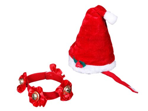 Acheter Ensemble 2 pièces (wm-99) Très joli petit bonnet de Noel avec pompon et collier à grelots, pour chien ou chat. Votre animal domestique sera lui aussi déguisé à Noël déguisement animaux fêtes de fin d'année à la maison sympa chez AMAZON.FR