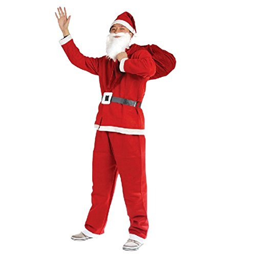 Acheter THEE 5pcs Costume de Père Noël Déguisement pour Fête de Noël chez AMAZON.FR