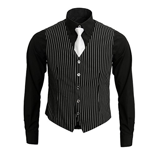 Acheter Nofonda - Costume vintage de gangster / chef des années 20 avec gilet et cravate - Pour homme adulte chez AMAZON.FR