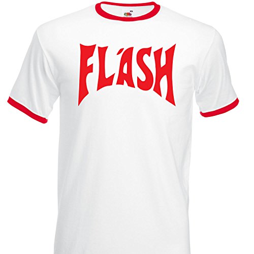 Acheter Gordon Flash T-Shirt rétro années 80, cerf, Déguisement Design Freddie Mercury Queen T-Shirt, Blanc, XL chez AMAZON.FR