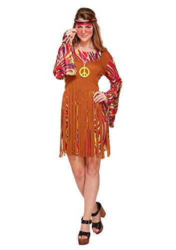 Acheter Best dressed Femme Déguisement Hippie Fille avec Franges Costume – Taille Unique chez AMAZON.FR