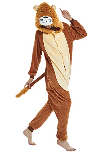 Acheter Adulte et Enfant Unisexe Licorne Tigre Lion Renard Onesie Animaux Cosplay Pyjamas Halloween Costume De Carnaval Fantaisie Robe Loungewear (Lion, XL fit Hauteur 174-183cm) chez AMAZON.FR