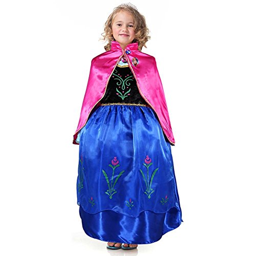 Acheter Bascolor Princesse Anna Robe Fille Anna Deguisement Anna Costume pour Fille Carnaval Halloween Fête Cosplay (3-4 Ans) chez AMAZON.FR